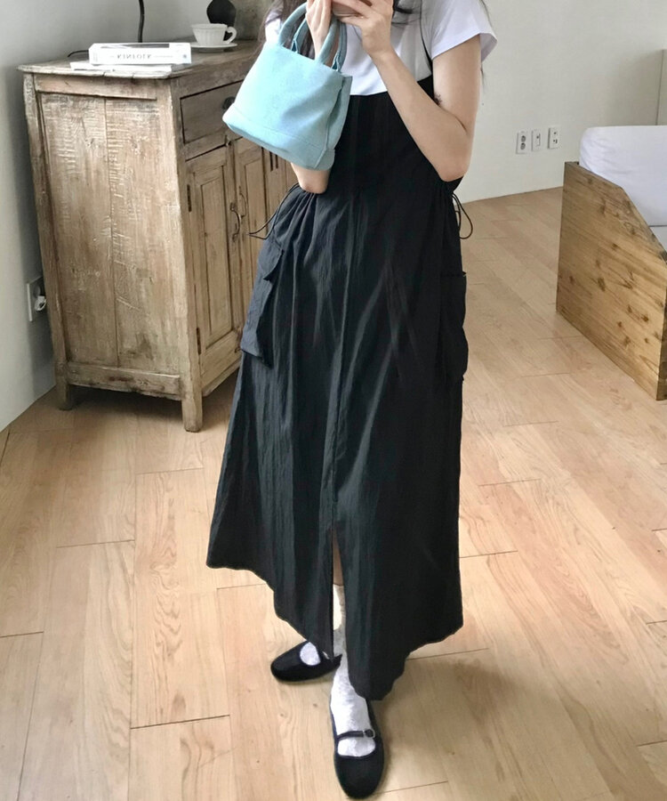 ベルベットフラットシューズ BLACK