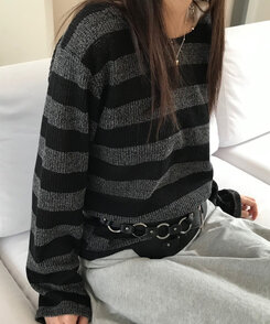 ボーダールーズフィットニット BLACK