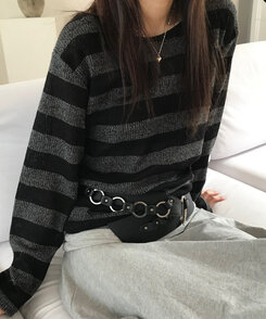 ボーダールーズフィットニット BLACK