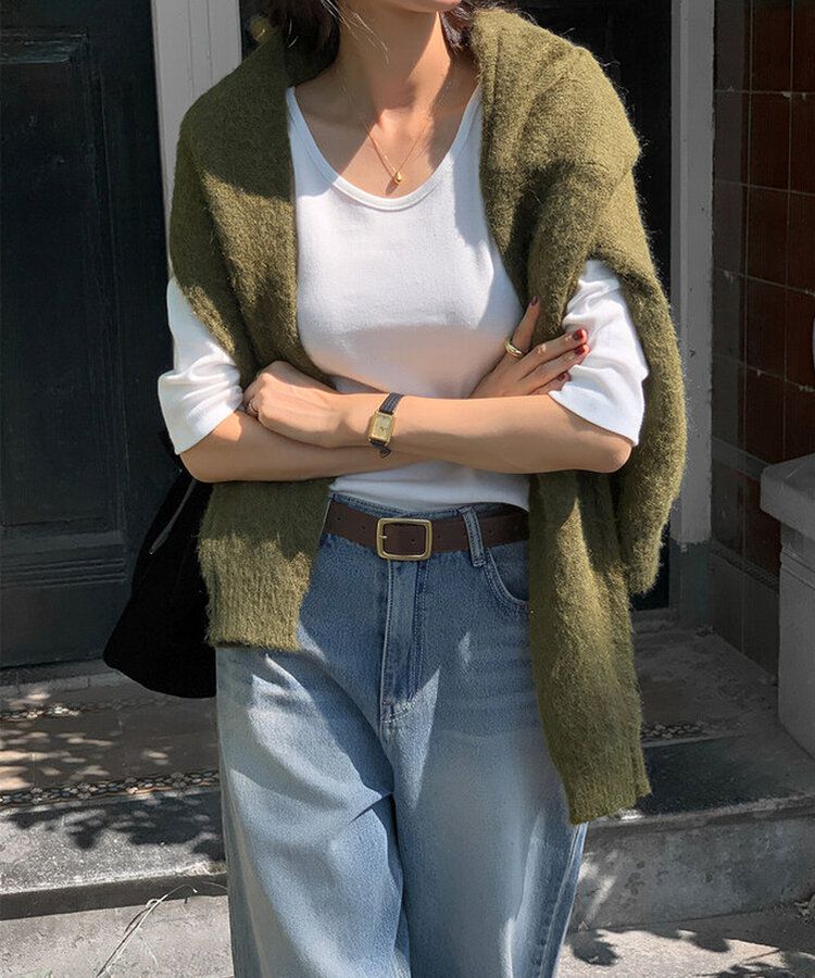 ワイドバックルレザーベルト BROWN