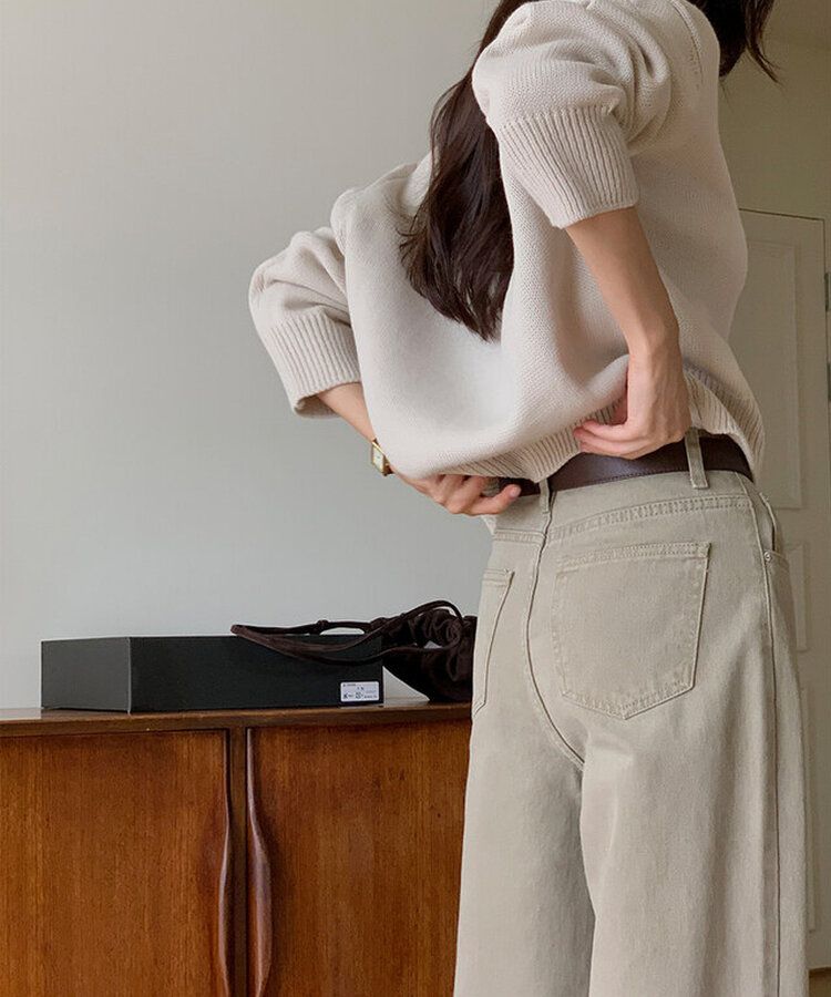 ワイドバックルレザーベルト BROWN