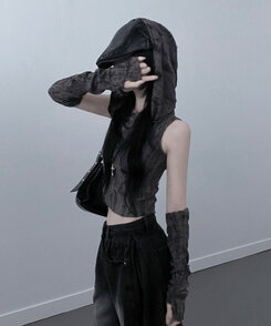 포그데미지후드핸드워머세트 그레이