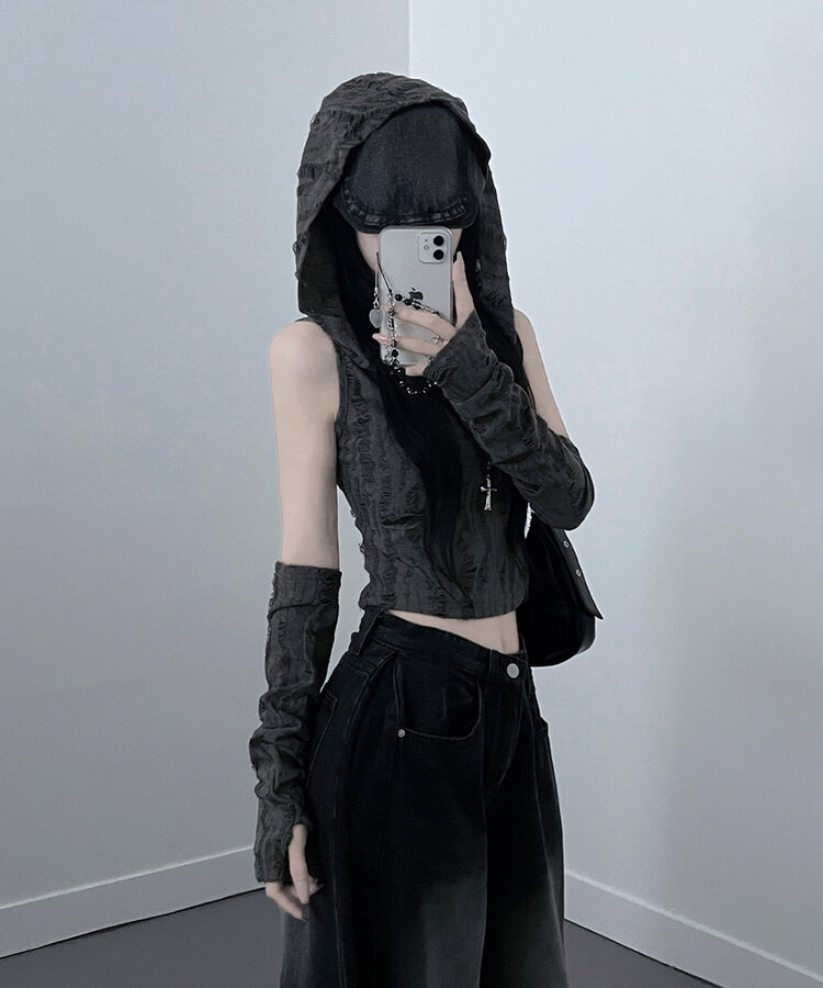 포그데미지후드핸드워머세트 그레이