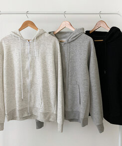 オーバーフィットフードジップアップ