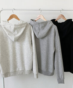 オーバーフィットフードジップアップ