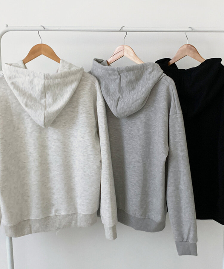 オーバーフィットフードジップアップ