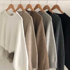 スリムフィットラウンドニット(6color)