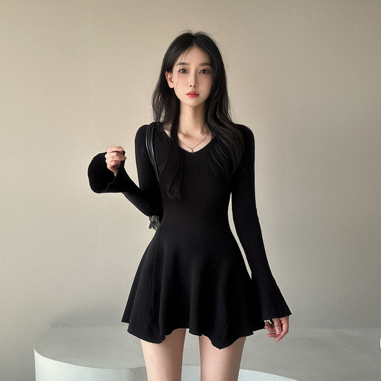 ❤️25新作 新品♡ SelfPortrait 黒ニットミニワンピース♡　D97 タイトニットミニワンピース｜ミニワンピース｜韓国ファッション