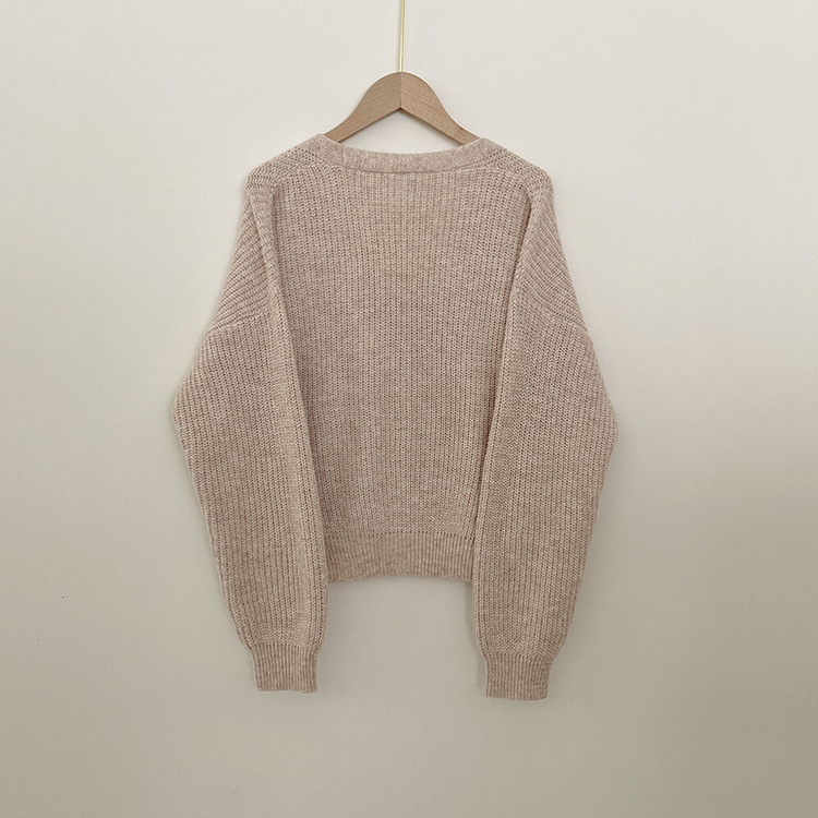 고퀄 아방핏 브이넥 하찌 크롭 벌룬 니트가디건