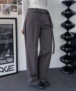 TIGHTBOOTH グレー スラックス ウエストベルト付き TIGHTBOOTH PRODUCTION（タイトブースプロダクション）の