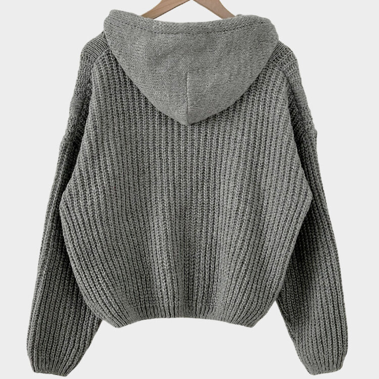 폭닥하게 감싸주는 벌룬 꽈배기 후드 니트 집업 7color