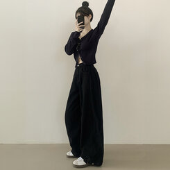 [숏,기본,롱/~2XL] 인생 화이트진! 밑단 스냅비조 사이드 핀턱 와이드 롱팬츠 화이트 블랙 키작녀 키큰녀 블랙