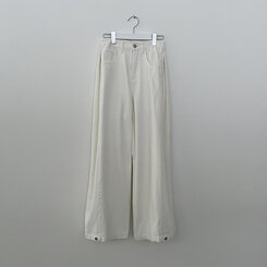 [숏,기본,롱/~2XL] 인생 화이트진! 밑단 스냅비조 사이드 핀턱 와이드 롱팬츠 화이트 블랙 키작녀 키큰녀