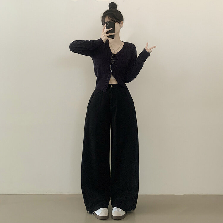 [숏,기본,롱/~2XL] 인생 화이트진! 밑단 스냅비조 사이드 핀턱 와이드 롱팬츠 화이트 블랙 키작녀 키큰녀 블랙
