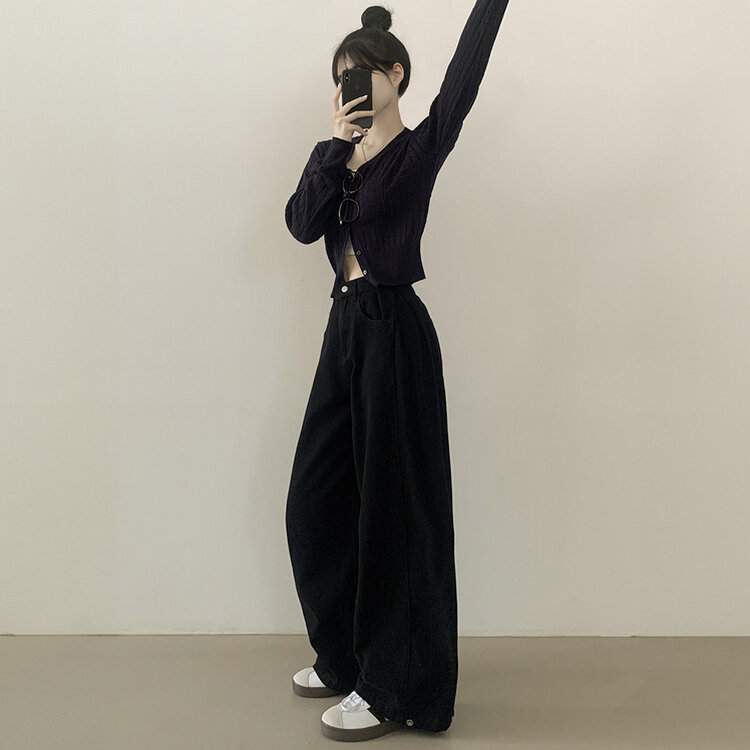[숏,기본,롱/~2XL] 인생 화이트진! 밑단 스냅비조 사이드 핀턱 와이드 롱팬츠 화이트 블랙 키작녀 키큰녀 블랙