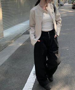 スエードクロップジャケット BEIGE