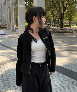 スエードクロップジャケット BLACK