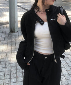 スエードクロップジャケット BLACK