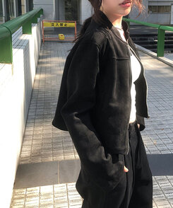 スエードクロップジャケット BLACK