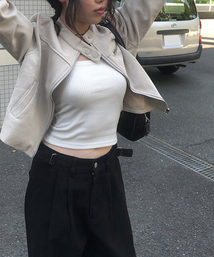 スエードクロップジャケット BEIGE