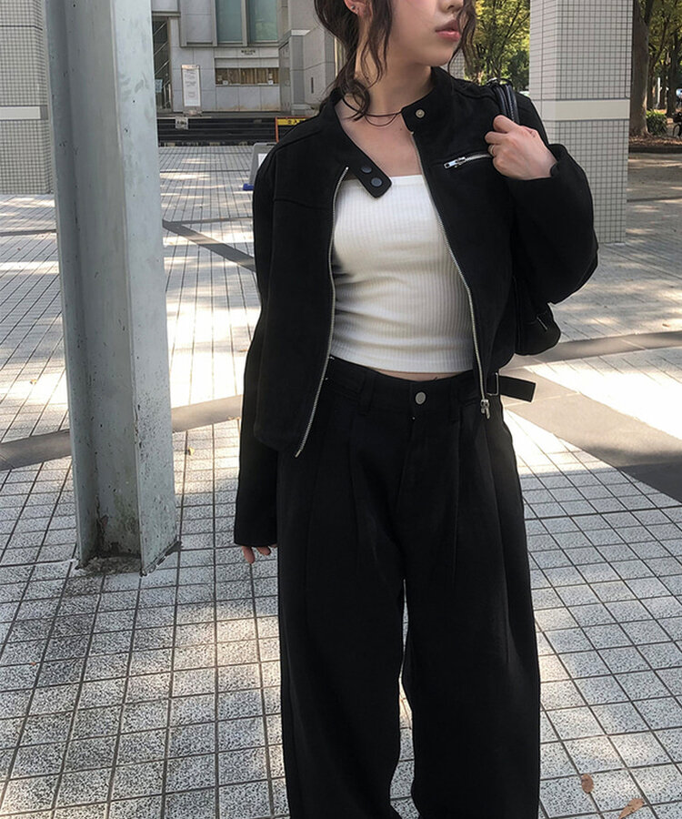 スエードクロップジャケット BLACK