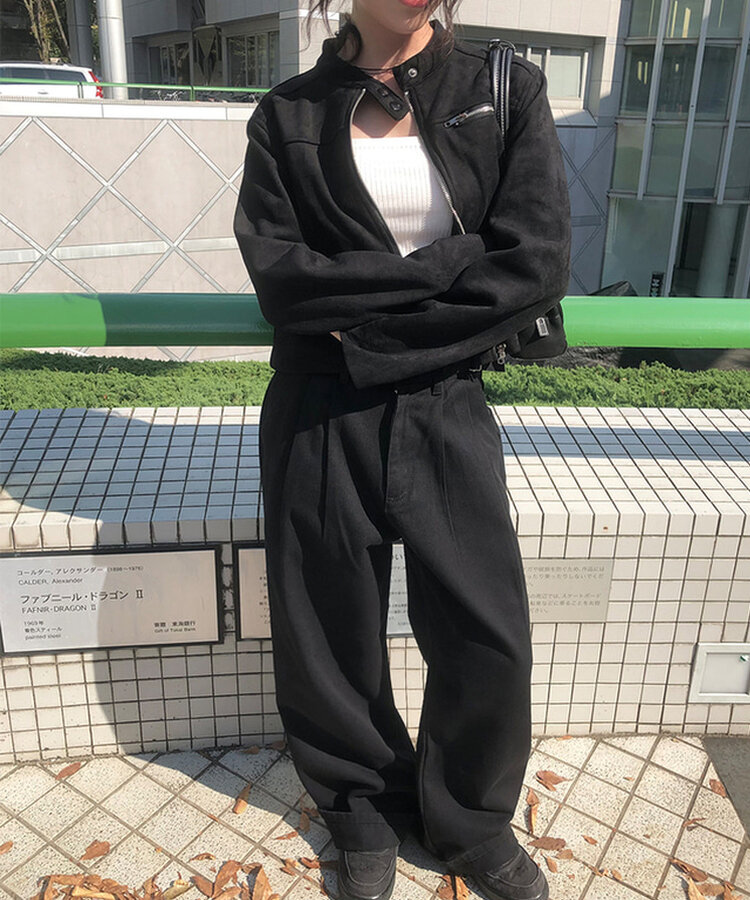 スエードクロップジャケット BLACK