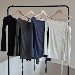 長袖Tシャツ スリーブストリングオフショルダー