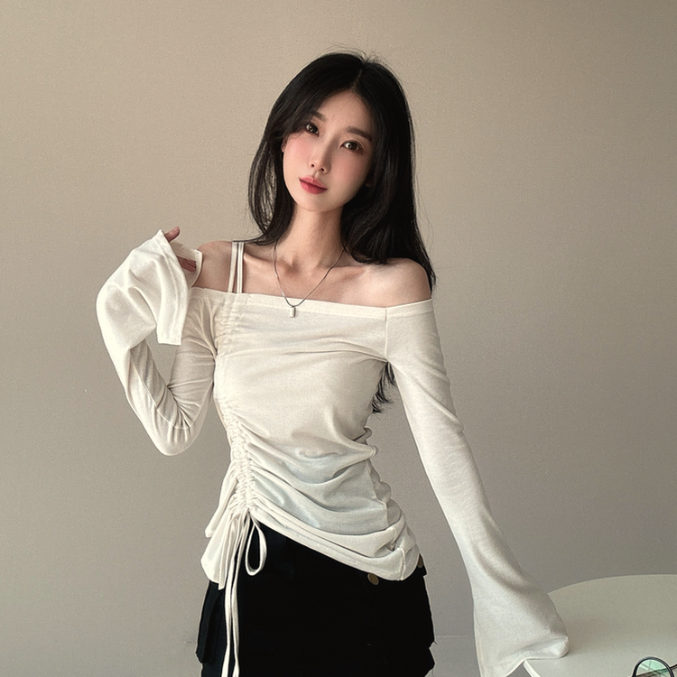 スリーブストリングオフショルダー IVORY