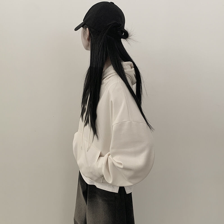 락스타 박시핏 페인팅 후드티셔츠 크림