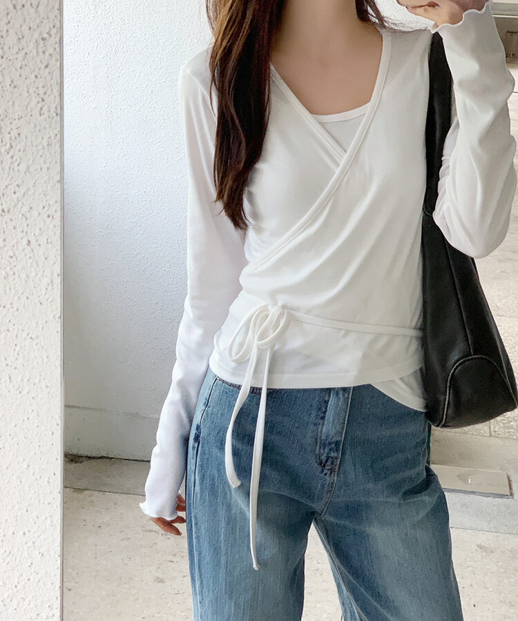 長袖Tシャツ ダブルラップTシャツ(6color) IVORY
