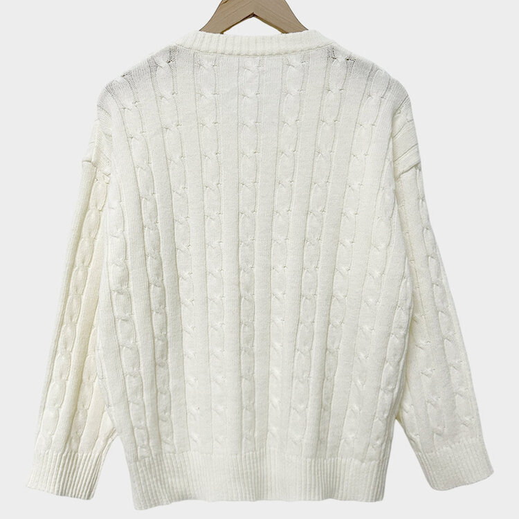 몽글몽글한 색감 꽈배기 브이넥 루즈핏 니트 10color