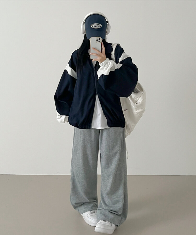 配色オーバーサイズウィンドブレーカー｜ジャンパー｜韓国ファッション