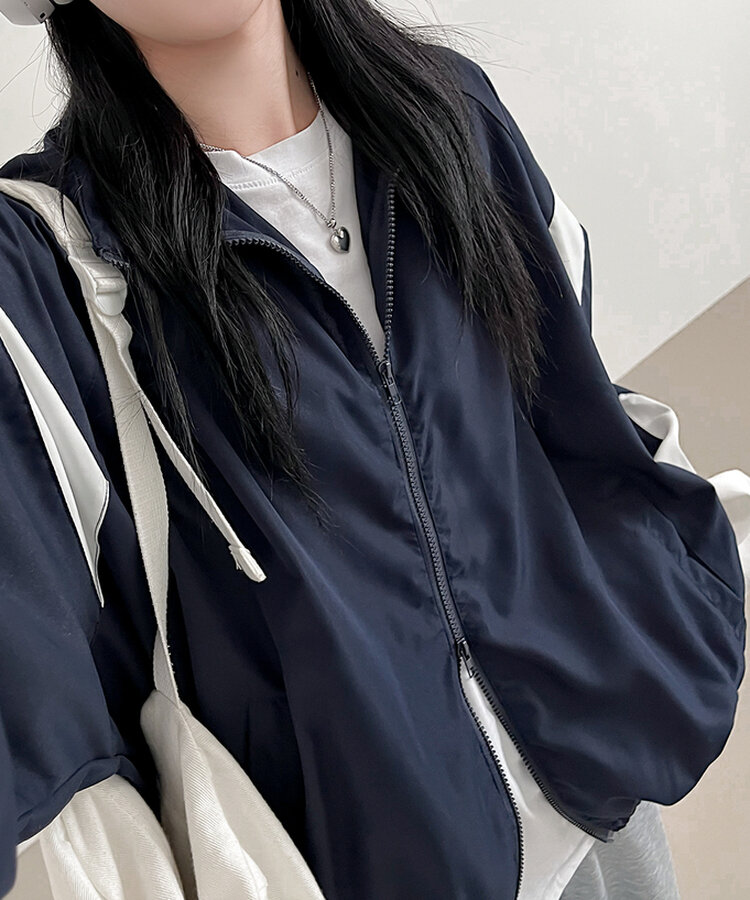 配色オーバーサイズウィンドブレーカー｜ジャンパー｜韓国ファッション