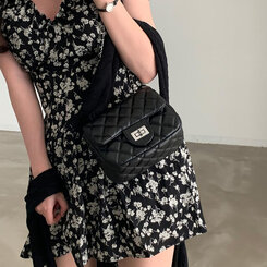 バッグ キルティングクロスショルダーバッグ BLACK