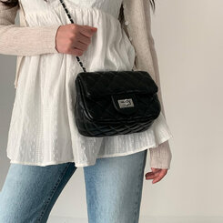 バッグ キルティングクロスショルダーバッグ BLACK