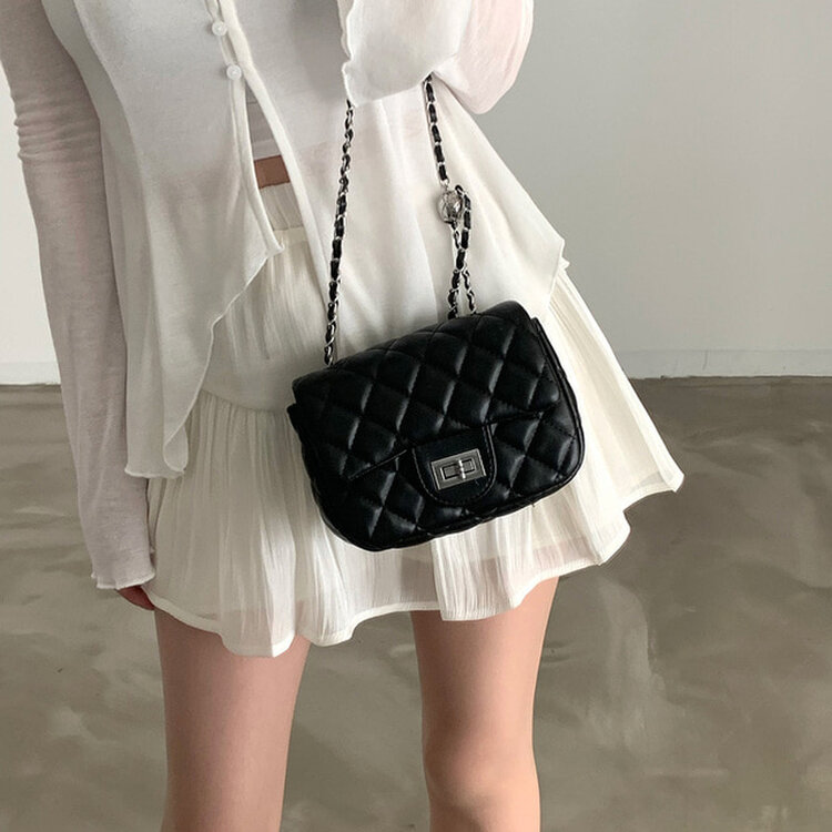 バッグ キルティングクロスショルダーバッグ BLACK