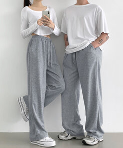 トレーニングパンツ 【丈別】ベーシックロングワイドトレーニングパンツ(6color) GRAY
