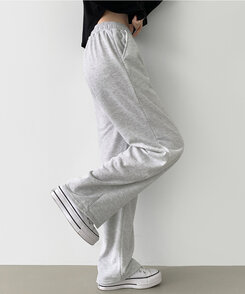 トレーニングパンツ 【丈別】ベーシックロングワイドトレーニングパンツ(6color) MELANGE WHITE