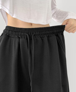 トレーニングパンツ 【丈別】ベーシックロングワイドトレーニングパンツ(6color) BLACK