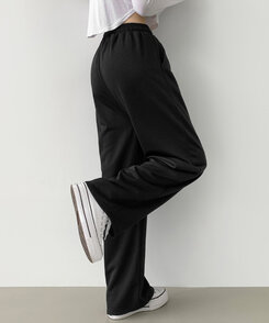 トレーニングパンツ 【丈別】ベーシックロングワイドトレーニングパンツ(6color) BLACK