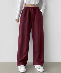 トレーニングパンツ 【丈別】ベーシックロングワイドトレーニングパンツ(6color) BURGUNDY