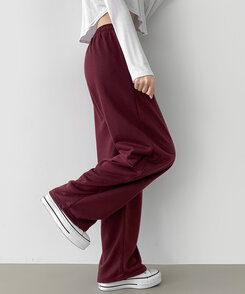 トレーニングパンツ 【丈別】ベーシックロングワイドトレーニングパンツ(6color) BURGUNDY