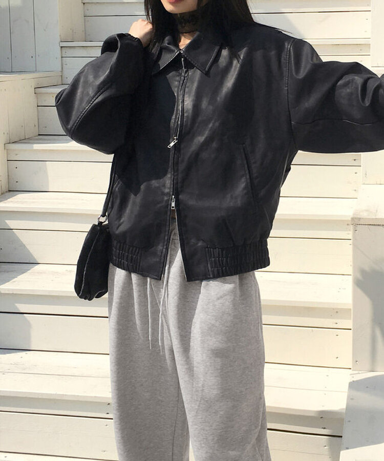 ビンテージウォッシングレザージャケット｜ジャケット｜韓国