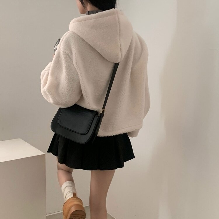 밍크 양털 떡볶이 후드 숏코트 점퍼 자켓 3color