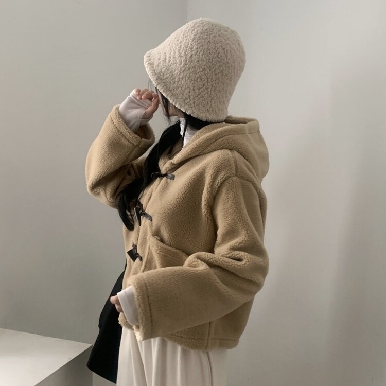 밍크 양털 떡볶이 후드 숏코트 점퍼 자켓 3color