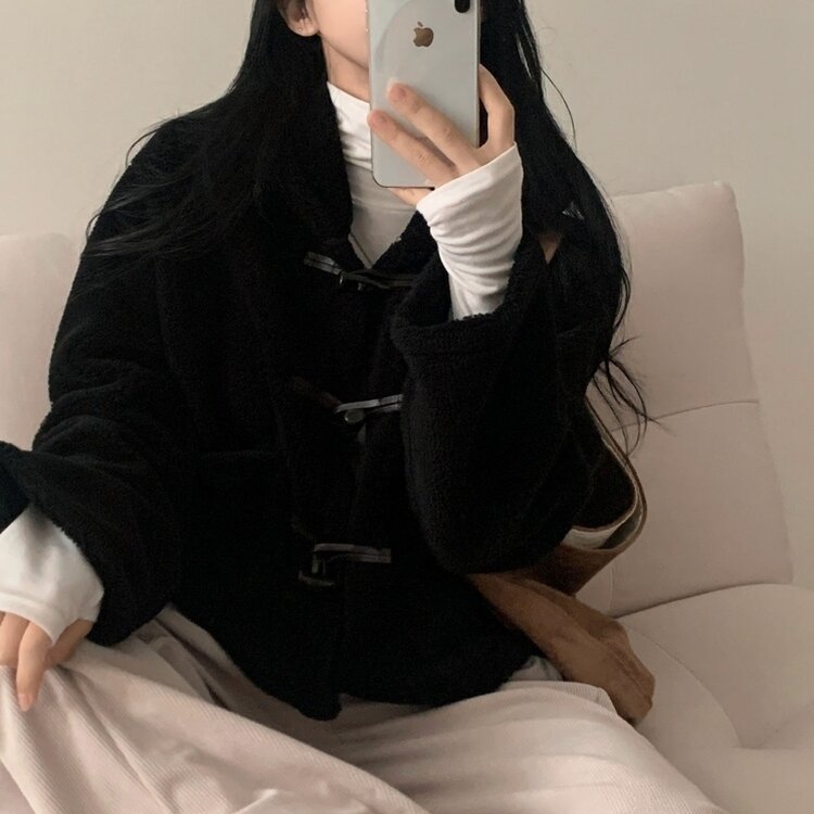 밍크 양털 떡볶이 후드 숏코트 점퍼 자켓 3color