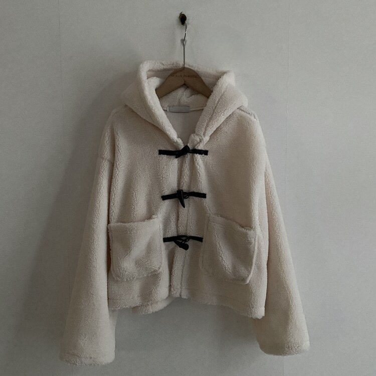 밍크 양털 떡볶이 후드 숏코트 점퍼 자켓 3color