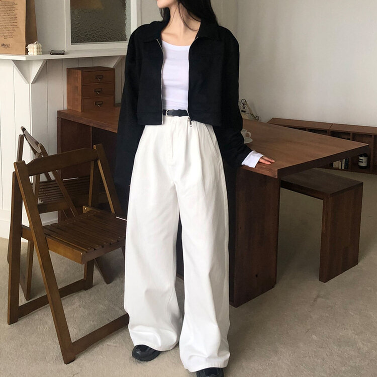 コットンワイドルーズフィットパンツ WHITE