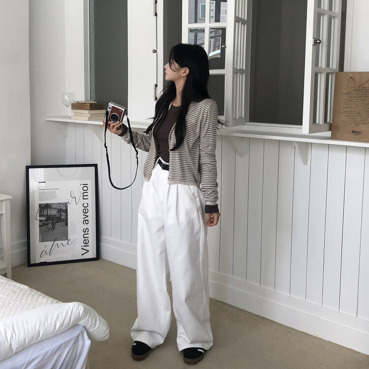 コットンワイドルーズフィットパンツ WHITE