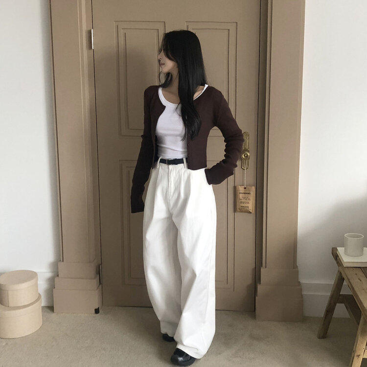 コットンワイドルーズフィットパンツ WHITE